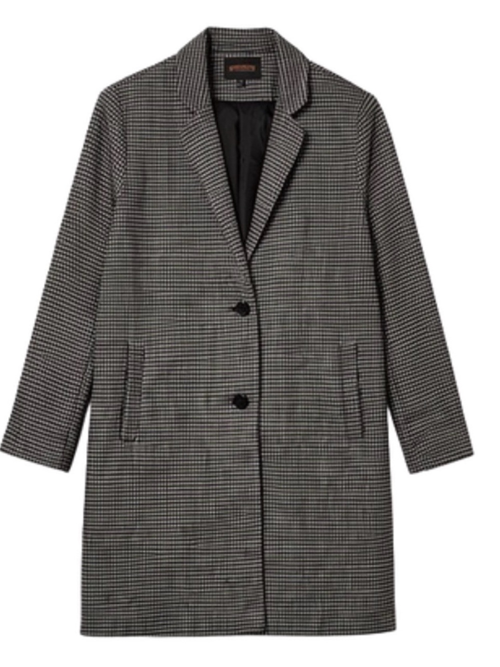 Y2K Ambiance Houndstooth Pea Coat - Black & White